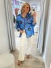 Peninsula Floral Sheer Shirt - Blue