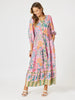 Mardi Gras Floral Print Dress - Pink/Multi rc&co