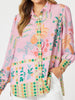 Mardi Gras Floral Print Shirt - Pink/Multi rc&co