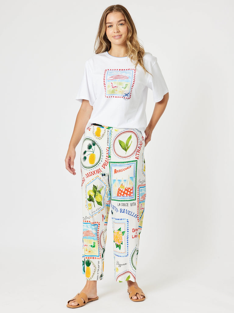 Amalfi Print Tee - White rc&co