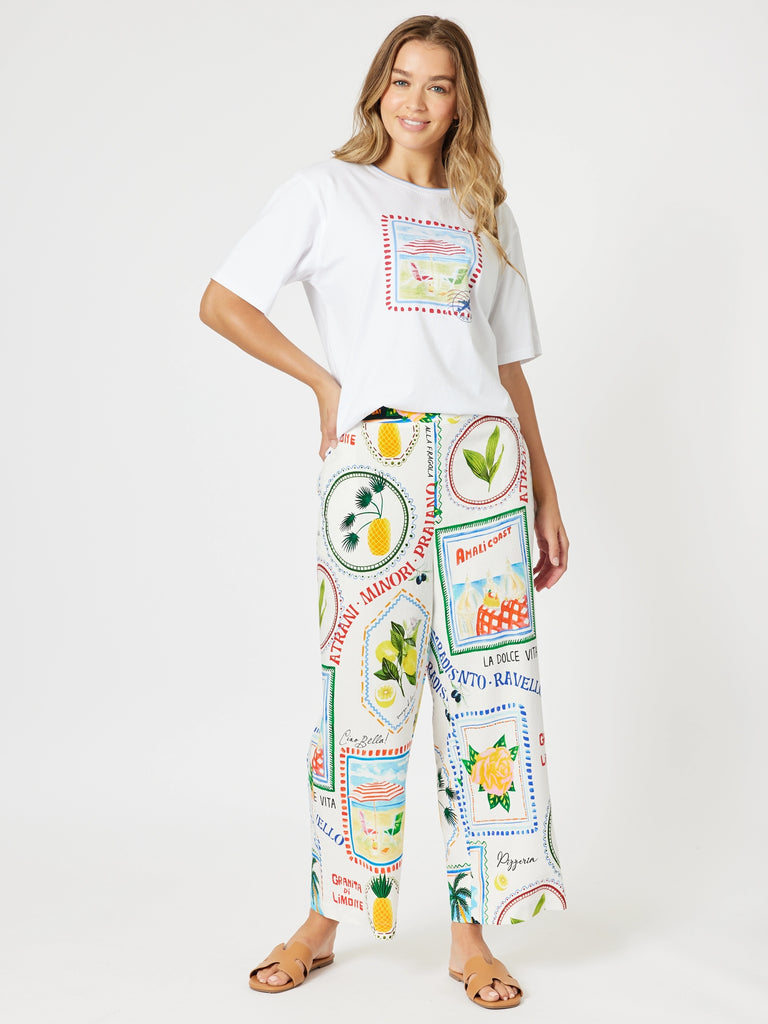 Amalfi Print Tee - White rc&co