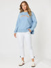 Positano Print Sweatshirt - Washed Blue rc&co