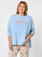 Positano Print Sweatshirt - Washed Blue