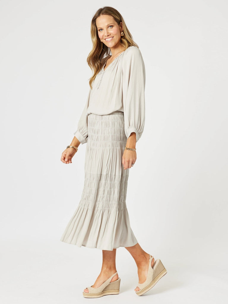 Lux Ruche Skirt - Champagne rc&co