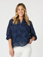 Shelly Lace Top - Navy