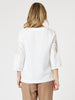 Palm Embroidery Lino Top - White/Natural rc&co