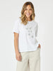 Silver Sequin Pineapple Print Tee - White/Silver rc&co