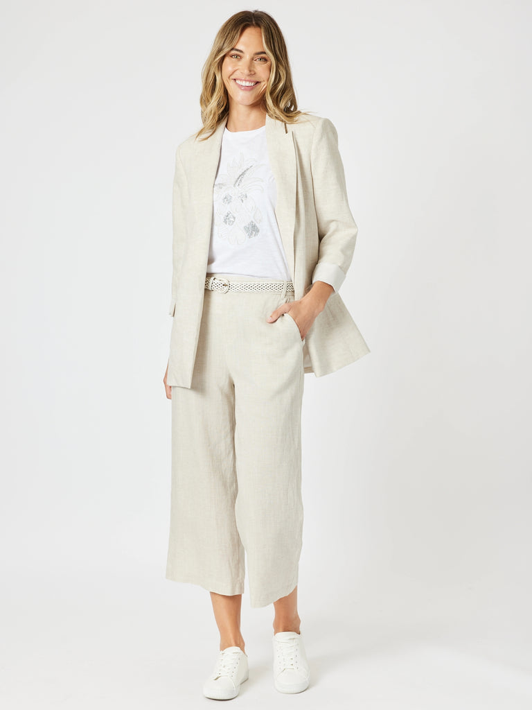 Lino Wide Leg Pant - Natural rc & co