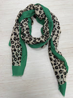Animal Scarf with Trim - Green