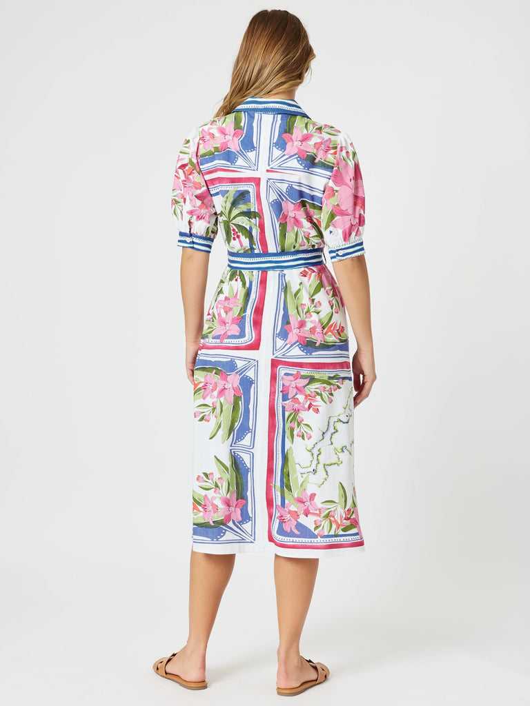 Monaco Midi Dress - Sardinia Blue Multi