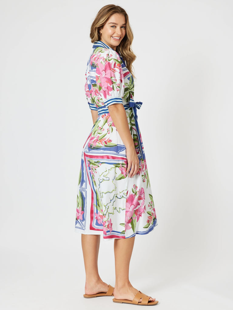 Monaco Midi Dress - Sardinia Blue Multi