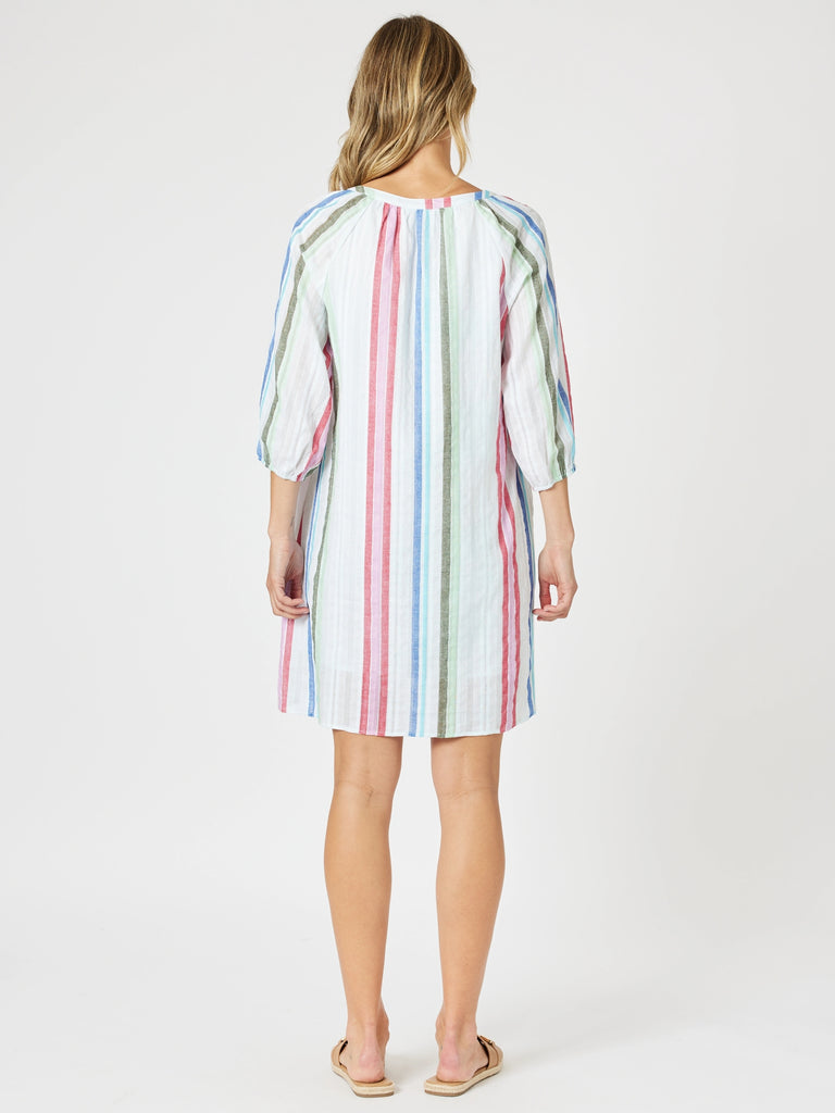 Havana Stripe Print Dress - Basil Multi rc&co