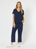 Hayley Byron V Neck Top - Navy RC&CO