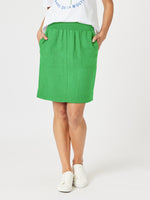 Lino Stitch Hem Detail Skirt - Elm