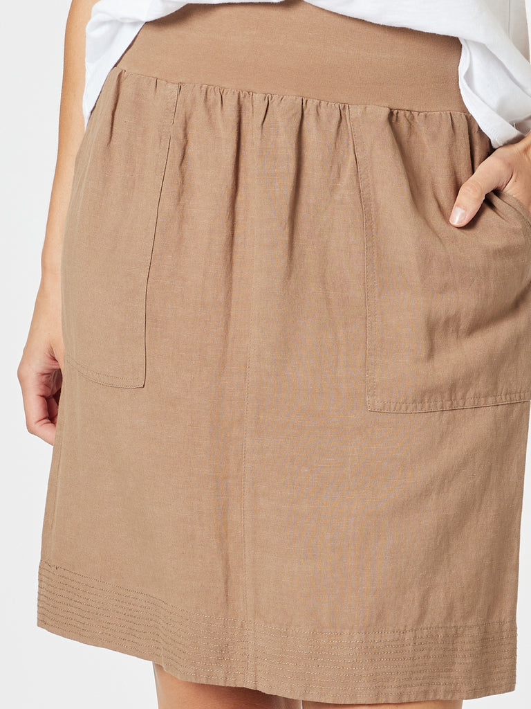 Stitch Hem Detail  Skirt - Nutmeg RC&CO