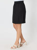 Lino Stitch Hem Detail Skirt - Black