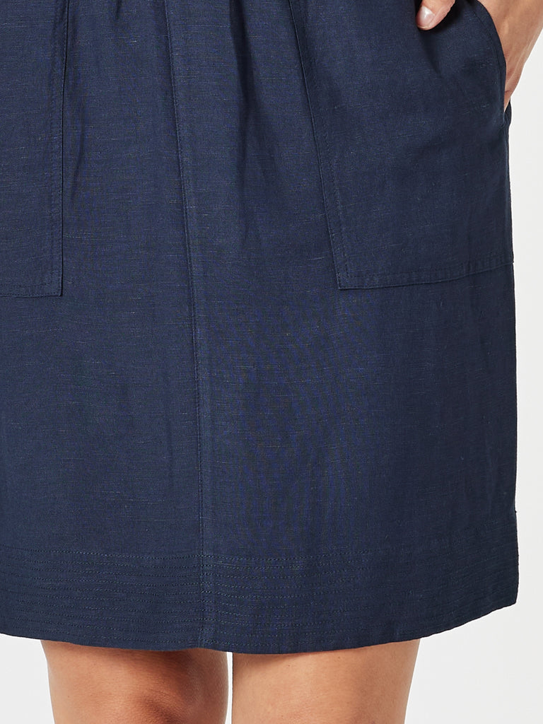 Stitch Hem Detail Skirt - Navy RC&CO