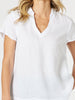 Beau Lino V Neck Top - White