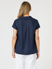 Beau Lino V Neck Top - Navy RC&CO