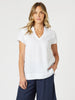 Beau Lino V Neck Top - White RC&CO