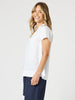 Beau Lino V Neck Top - White RC&CO