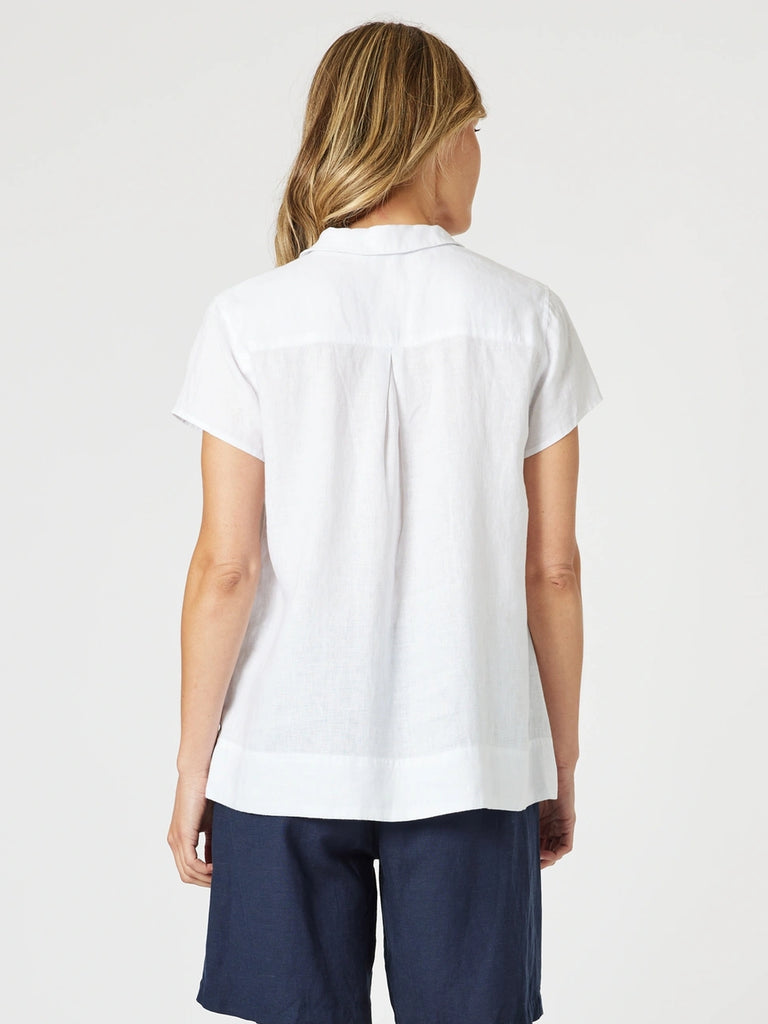 Beau Lino V Neck Top - White RC&CO