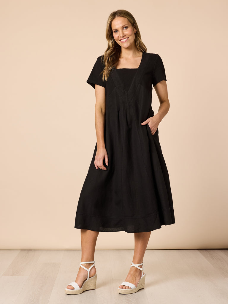 Lino Le Marais Dress - Black RC&CO