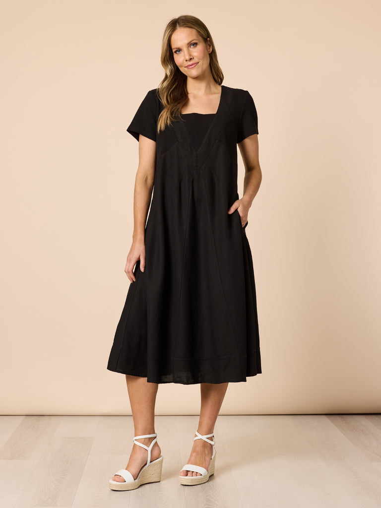 Lino Le Marais Dress - Black RC&CO