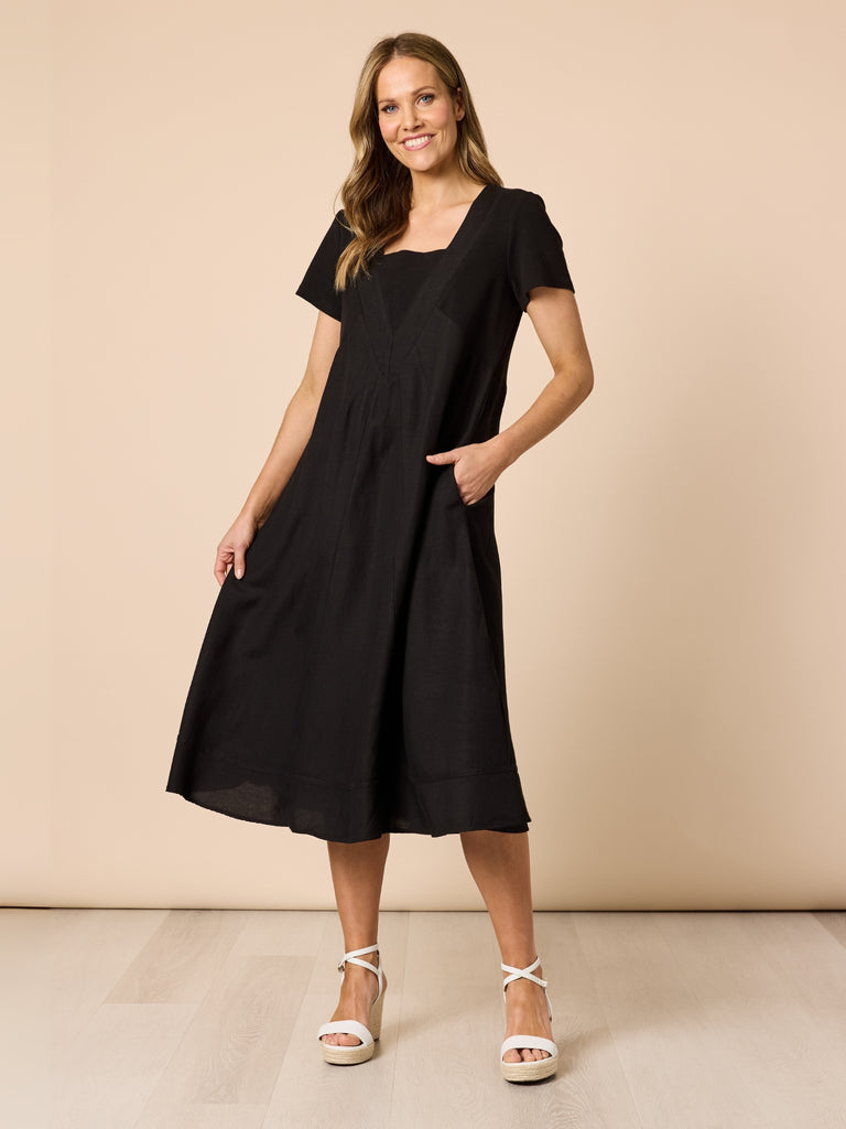 Lino Le Marais Dress - Black RC&CO