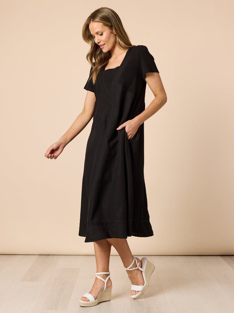 Lino Le Marais Dress - Black RC&CO