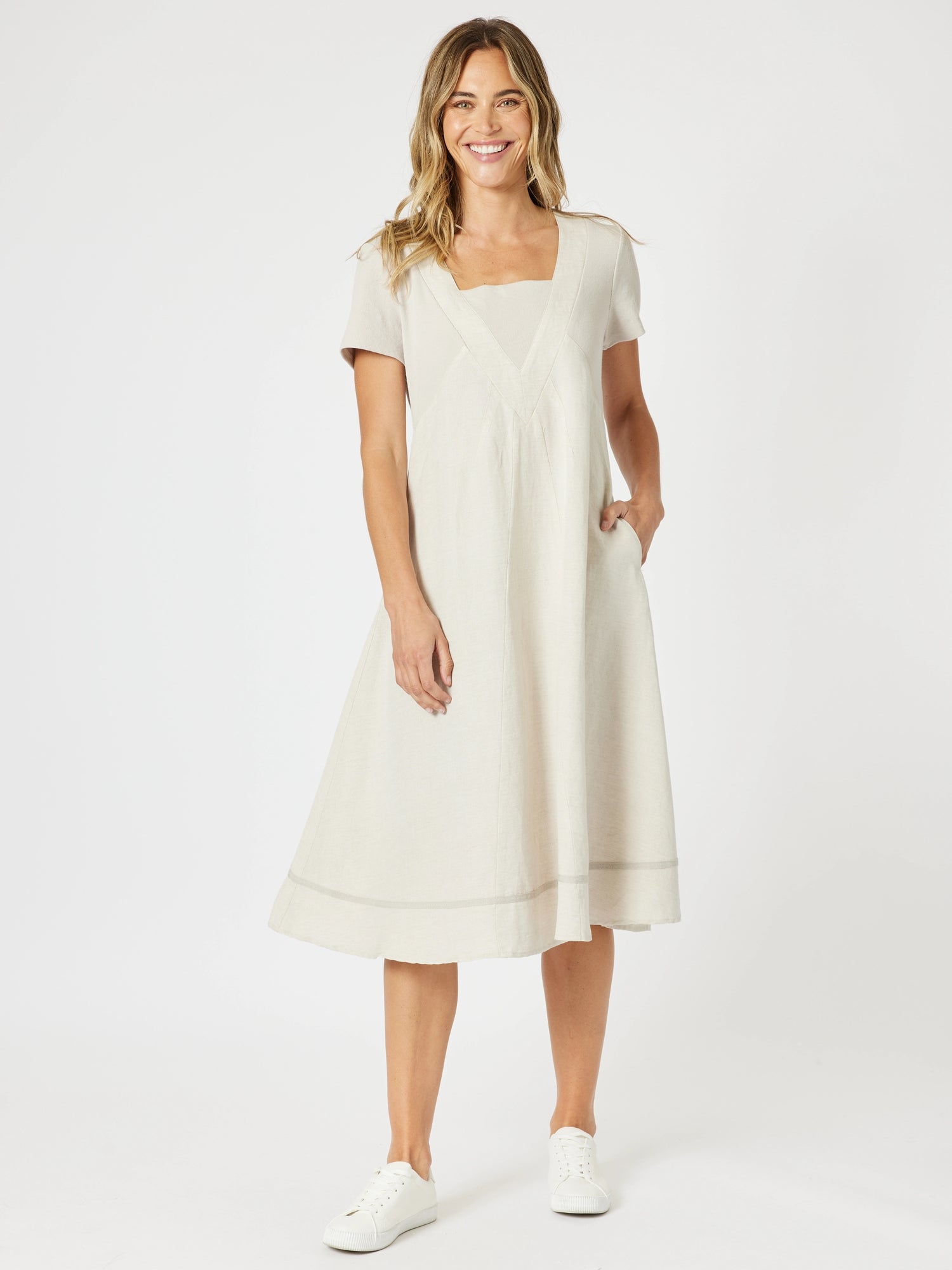 Lino Le Marais Dress - Natural RC & Co Lino Le Marais Dress - Natural RC & Co