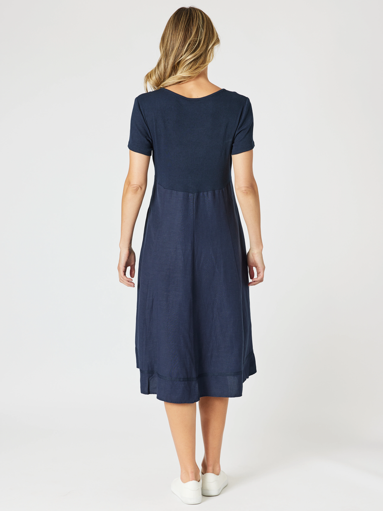 Lino Le Marais Dress - Navy RC&CO