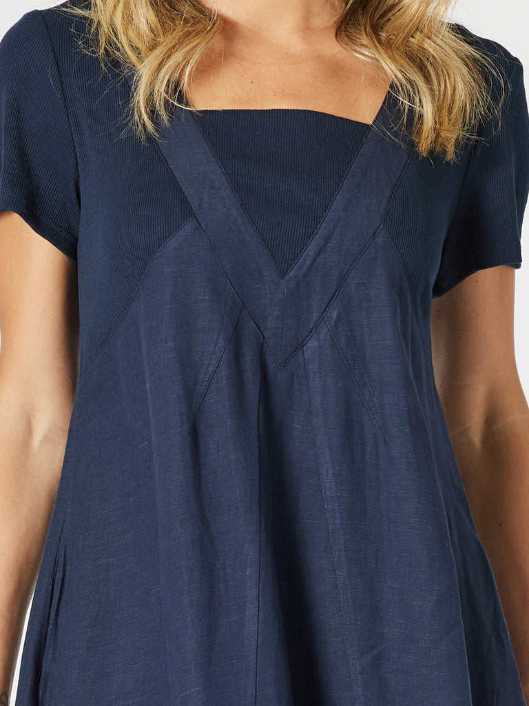Lino Le Marais Dress - Navy RC&CO