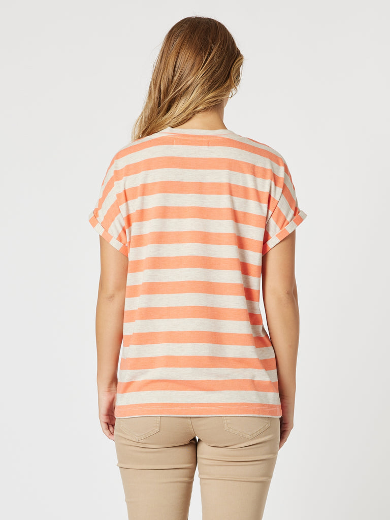 Addison Stripe Tee - Mango Natural rc&co