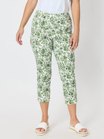 Alexandria Floral Print Pant - Basil White