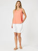 The Lino Button Back Cami - Papaya RC&CO