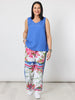 The Lino Button Back Cami - Sardinia Blue