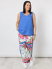 The Lino Button Back Cami - Sardinia Blue