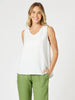 The Lino Button Back Cami - White