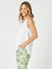 The Lino Button Back Cami - White