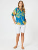 Tropics Floral Print Sheer Top - Blue/Multi RC&CO