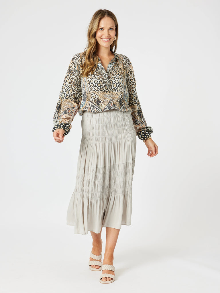 Lux Ruche Skirt - Champagne rc&co