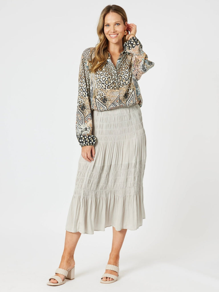 Lux Ruche Skirt - Champagne rc&co