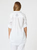 Bella Embroidered Top - White/Blue rc&Co