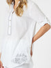 Bella Embroidered Top - White/Blue rc&Co