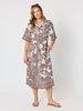Palm Cove Shirt Dress - Espresso White rc&co