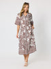 Palm Cove Shirt Dress - Espresso White rc&co