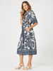 Palm Cove Print Button Dress - Navy Multi rc&co