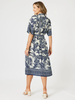 Palm Cove Print Button Dress - Navy Multi rc&co