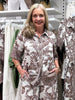 Palm Cove Print Shirt - Espresso White